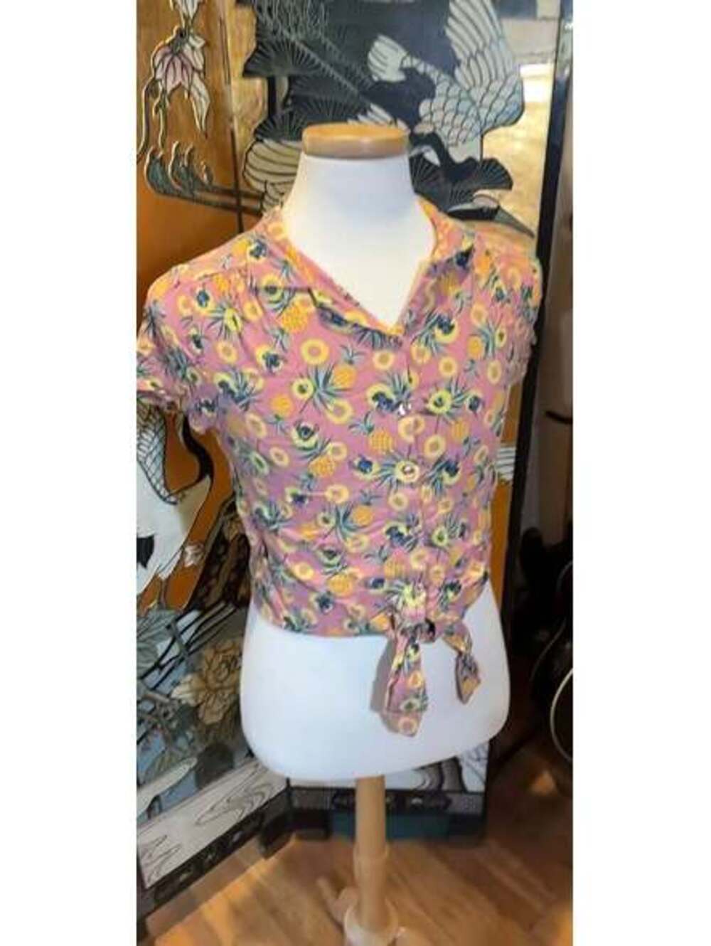Disney Stitch Pineapple Tie Front Shirt